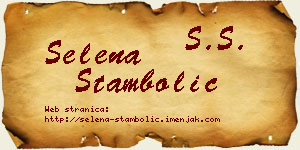 Selena Stambolić vizit kartica